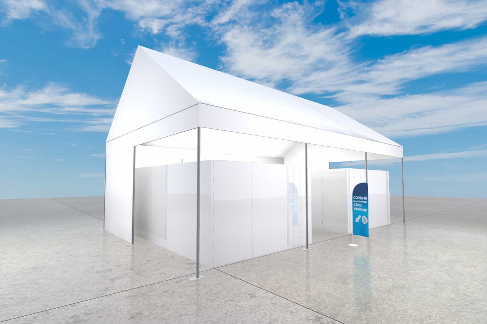 Expo Centric's pop up partition for schools & government entities