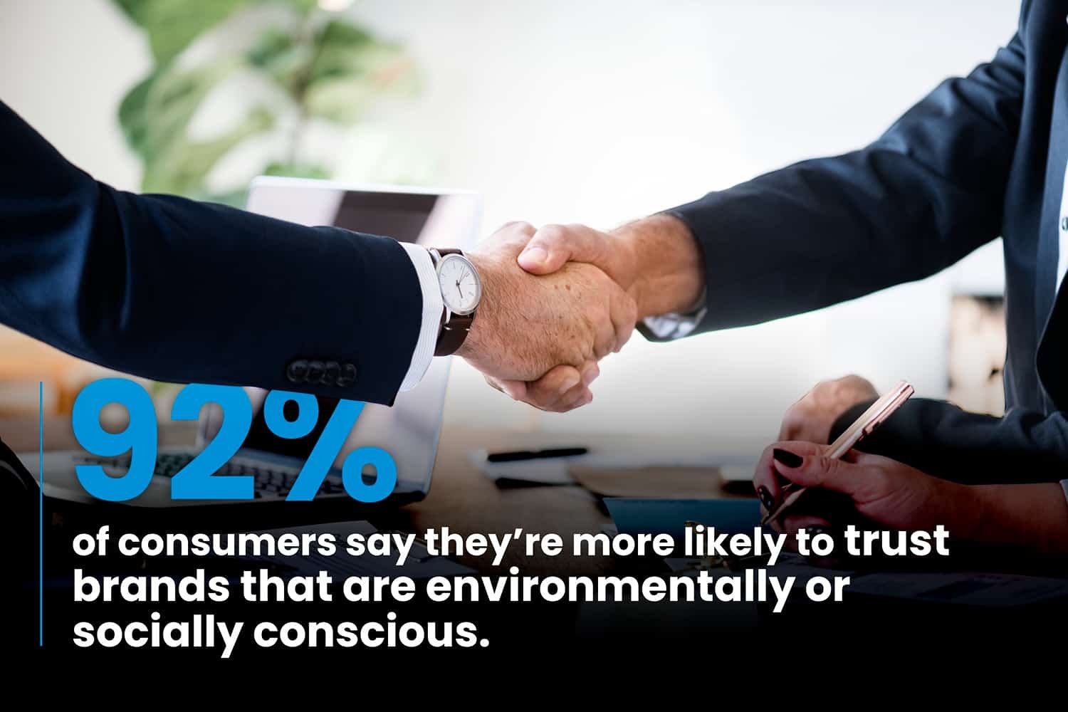 92% of consumers trust brands that are environmentally or socially conscious image by Expocentric.com.au