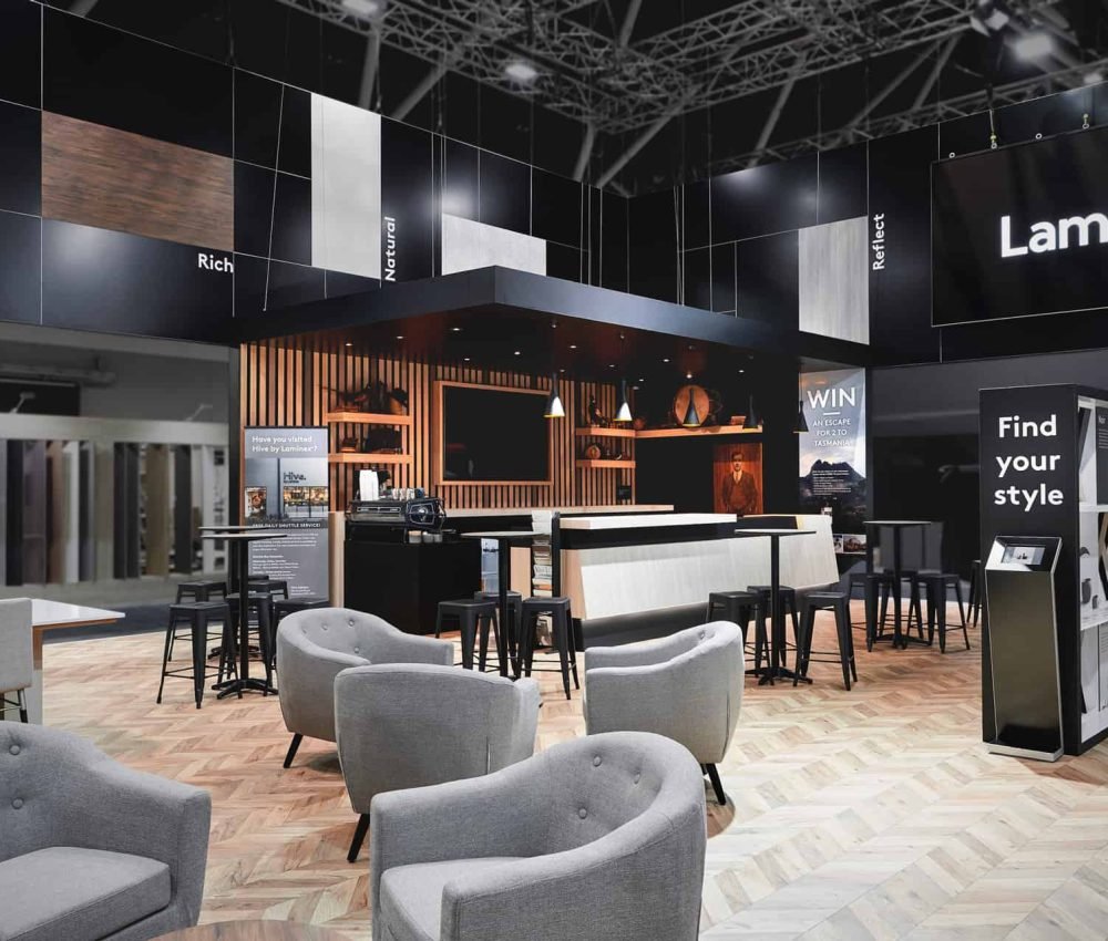 Laminex custom tradeshow stand at AWISA 2018 by Expocentric.com.au